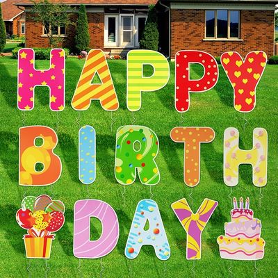 화려한 다이 컷 코로플라스트 서한 5 밀리미터 물결모양 생일 야드 신호