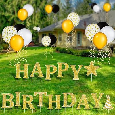 말뚝을 가진 주문 옥외 야드 표시 생일 축하 야드 카드