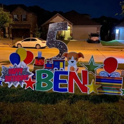 재사용 가능하고 맞춤 설정 가능한 야드 카드 - 야외 생일, 기념일, 비즈니스 프로모션 및 장식용 디스플레이에 완벽합니다.